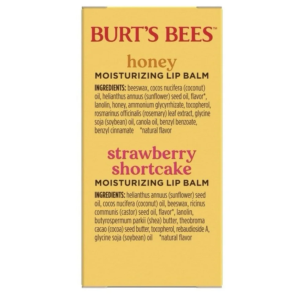 Burt's Bees Honey And Strawberry‎ Shortcake Lip Balm 2-pack 0.15oz Lim. Edition